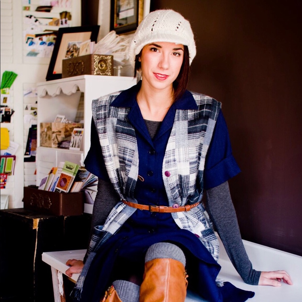 VINTAGE Allison Tracy Plaid Vest